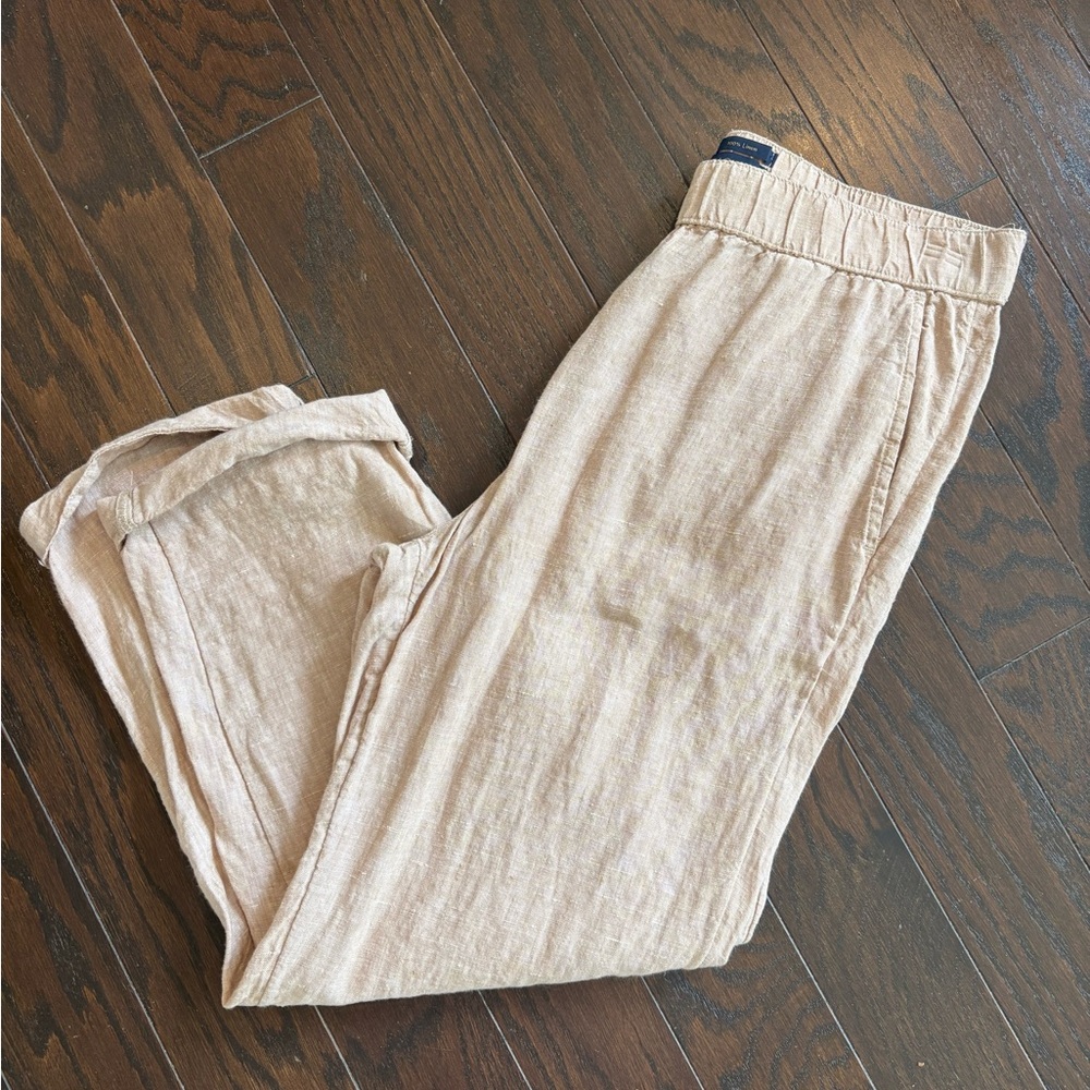Women’s Lightweight Linen-Blend Casual Pants - Beige